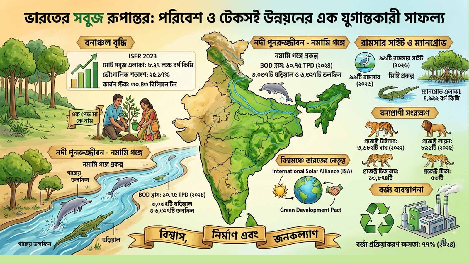 ভারতের সবুজ রূপান্তর: পরিবেশ ও টেকসই উন্নয়নের এক যুগান্তকারী সাফল্য
